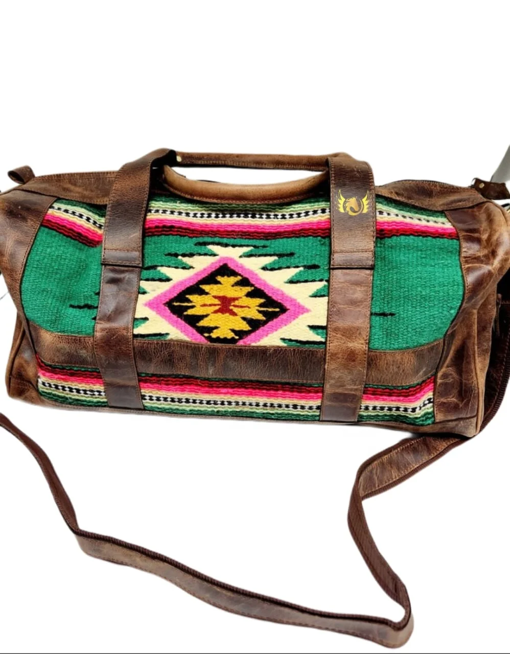 Handmade Leather Saddle Blanket Bag Duffel bag travel bag western mens