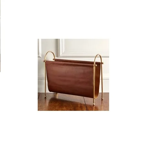 Новейший дизайн, металлический сетчатый держатель для магазинов, кожаный и металлический держатель для магазинов для рабочего стола, офиса, отеля и ресторана