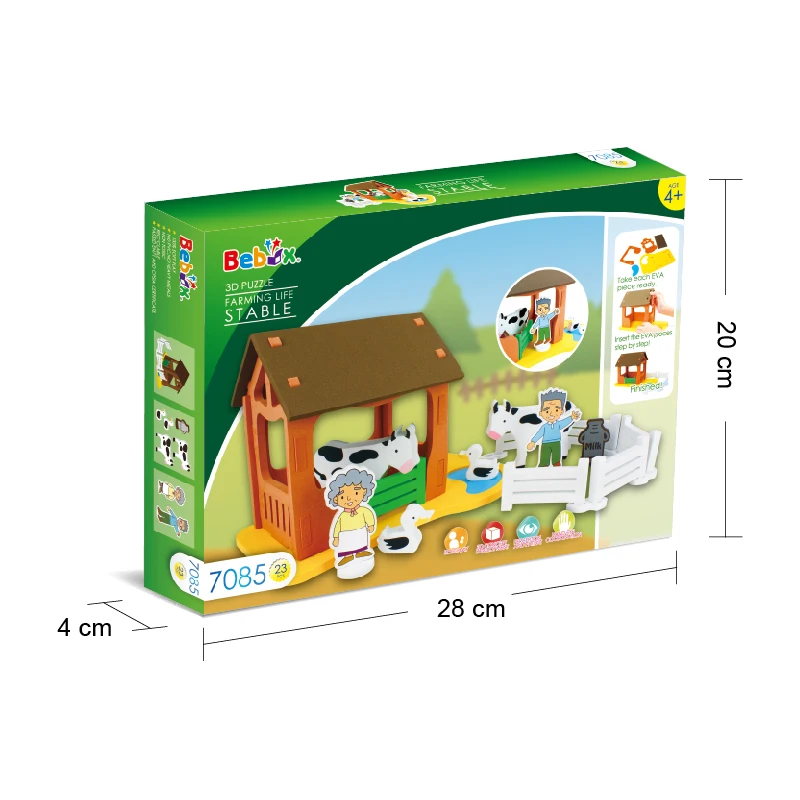 High Quality Multicolor EVA Puzzle Game Educational DIY Farm House