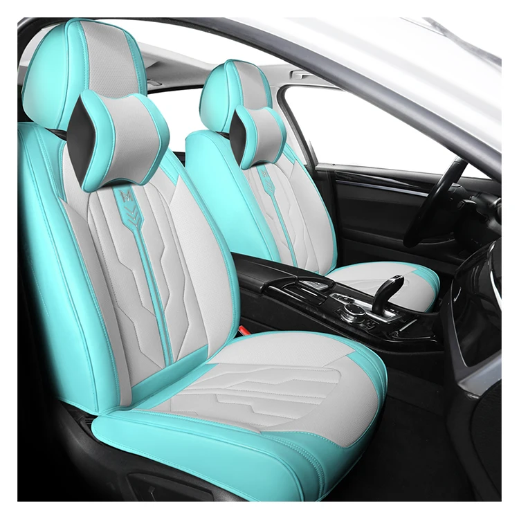 5D 9D Seater Full Covered Wine Red Universal Pu Leather Car Seat Cushion  Cover Luxury Car Interior Decoration