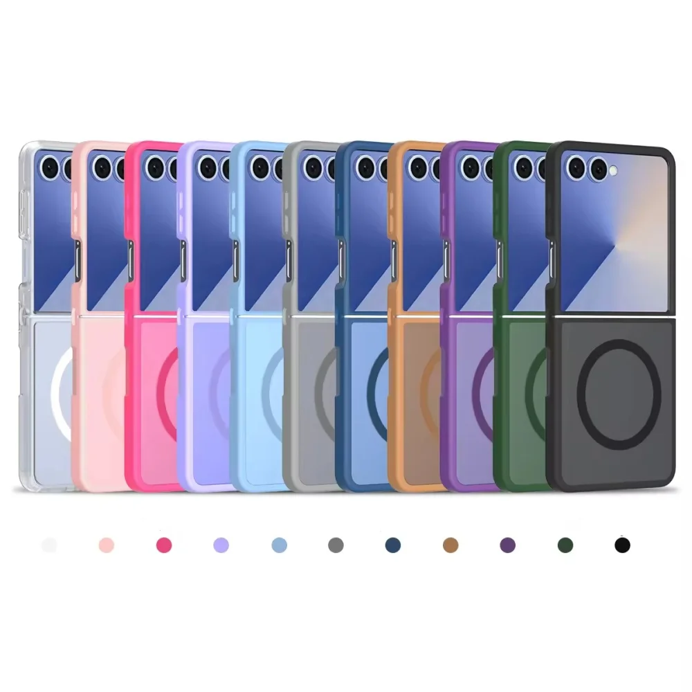 product case for samsung galaxy z flip 7 20mm thickened enhanced protection shockproof translucent matte skin feel magnetic laudtec-7