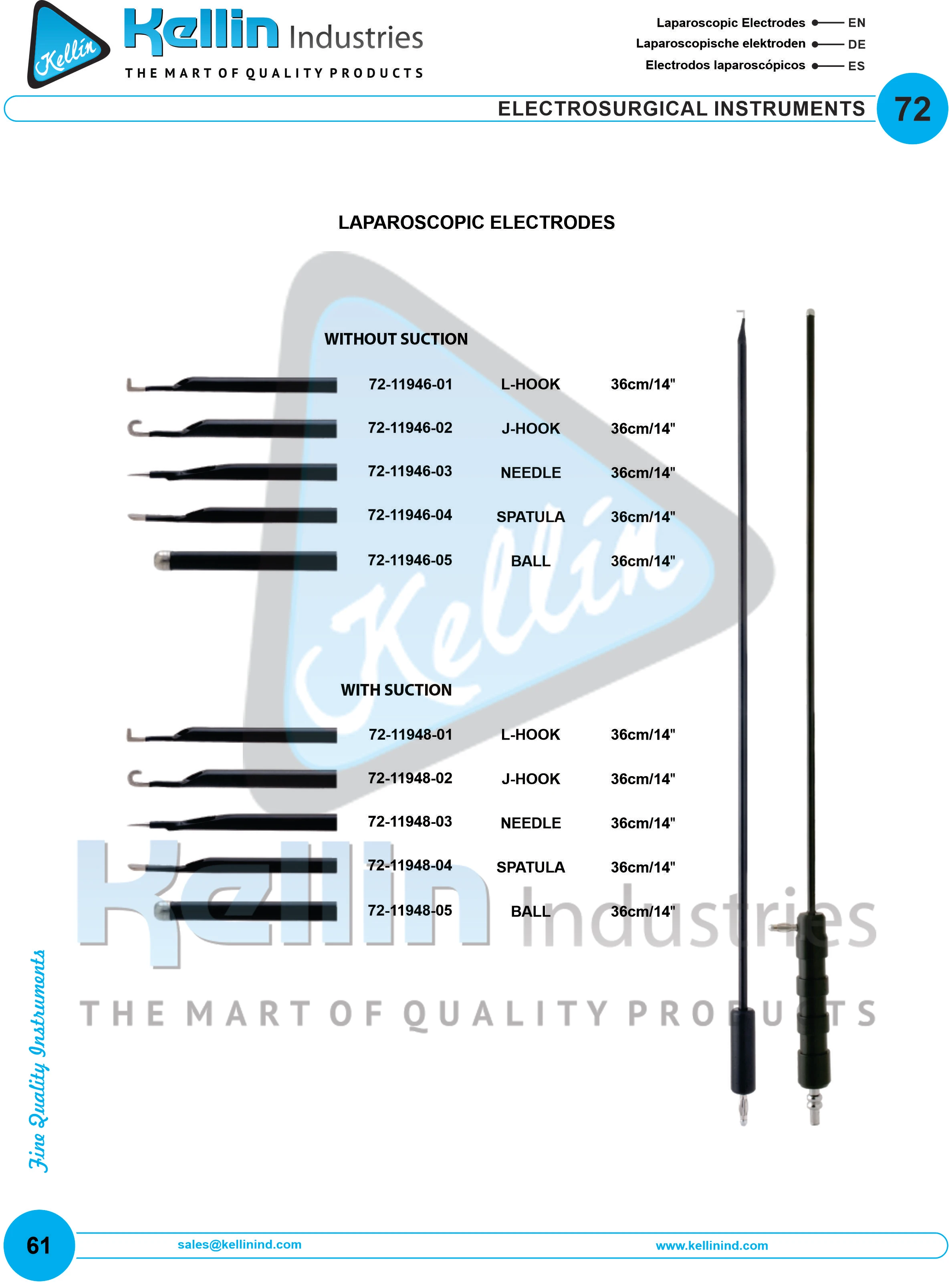 Laparoscopic Electrodes With Suction And Without Suction