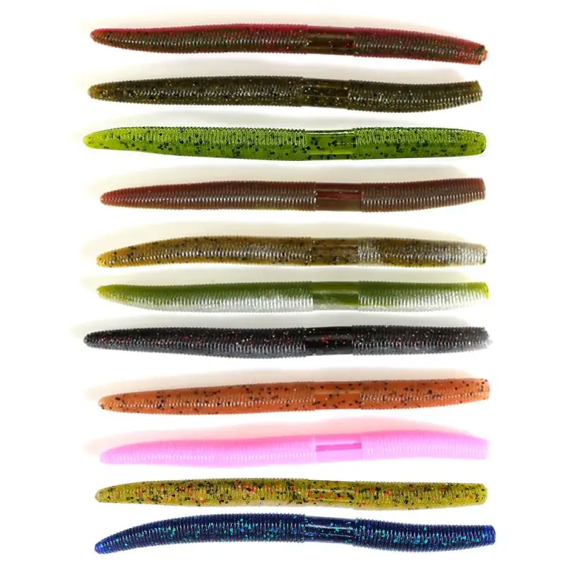 Straight Tail Soft Worm 10g 13.5cm Wacky Fishing Maggot 8 Colors Choice Plastic Senko Worm Soft Lure