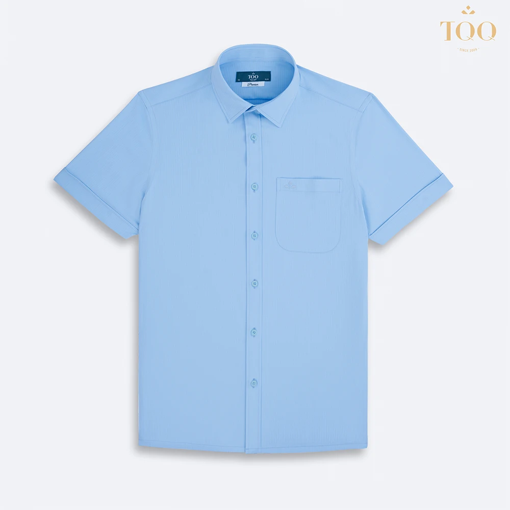 Wholesale Premium Cotton Short Sleeve Slim Fit Plaid Casual,Formal