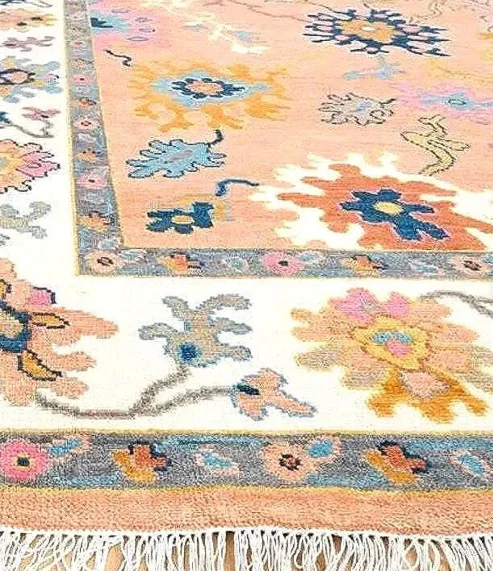 Akibaba Rug Colorful Abstract Oushak Rug Handmade Hand Knotted Wool Anti Slip Soft ...