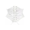White Satin With Black Mesh