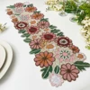 Black Floral Embroidered Table Runner