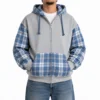 Grey and blue plaid