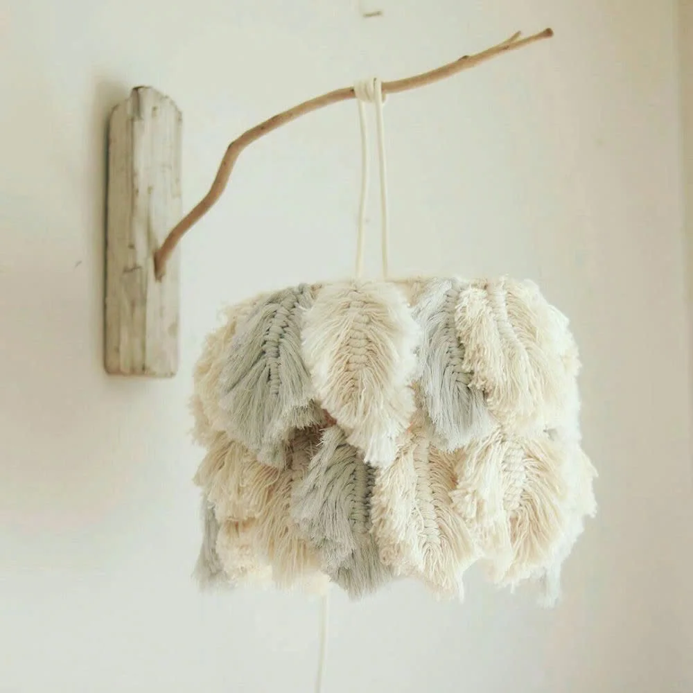 MULTIMINE LEAF MACRAME HANGING LAMPSHADE BEAUTIFUL WHOLESALES