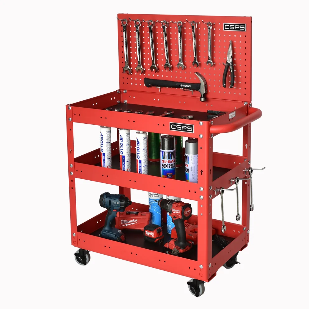 3-tier Rolling Tool Cart Rolling Tool Box Cabinet Storage Warehouse ...