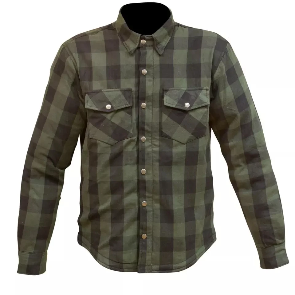 Aramid Reinforced Motorcycle Flannel Shirt With Ce For Men Motorcycle
