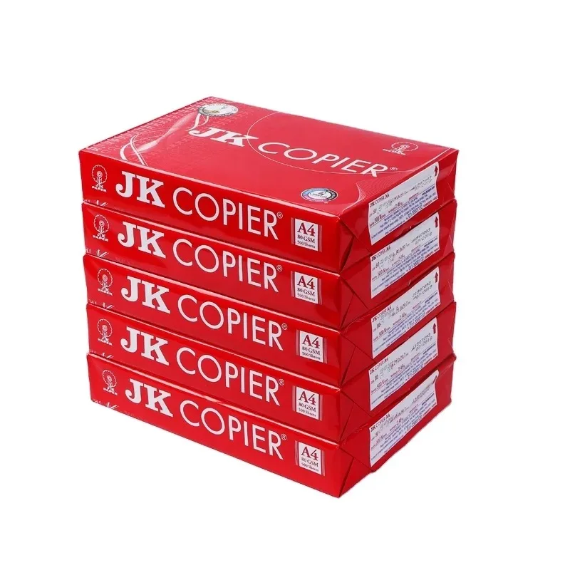 100% JK A4 copier Paper Price A4 size copy copier paper /JK Max Paper 80gsm 70gsm 70gsm.