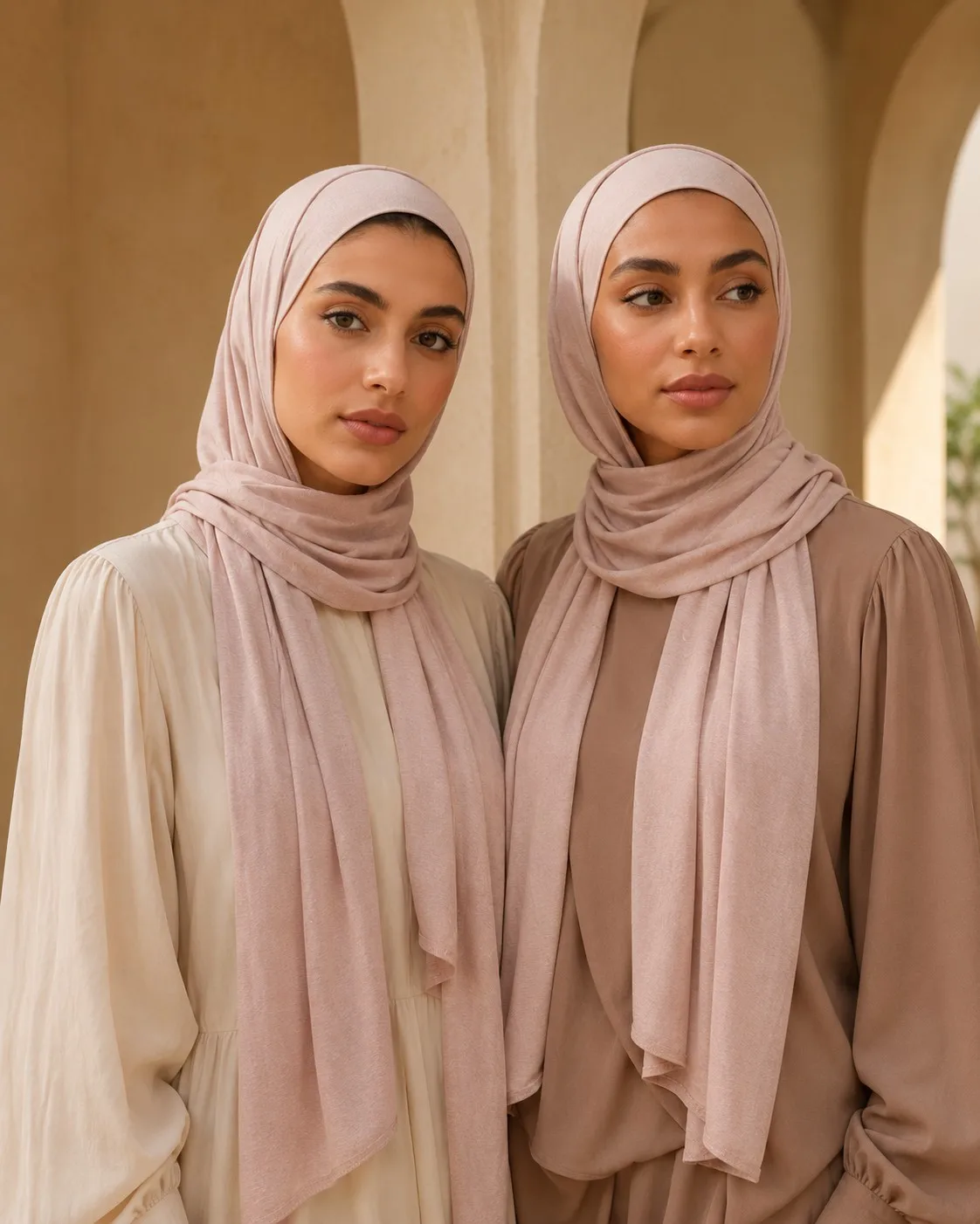 Custom Jersey Modal Hijab Blush Pink view 4