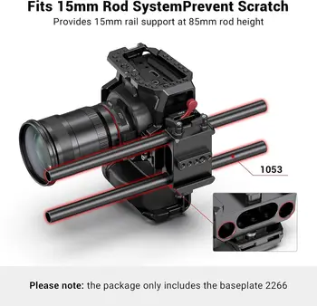 SMALLRIG BMPCC Baseplate for Manfrotto 501PL Compatible with Black Design Pocket Cinema Camera 4K & 6K  2266 detail image