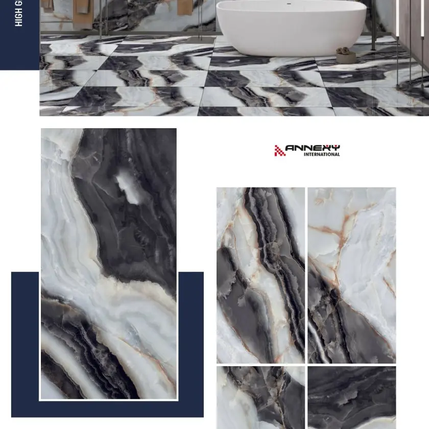 Glazed Polished Porcelain Ceramic Floor Tiles 600x1200mm Glossy Matte