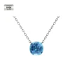 Collana con piccolo pendente in argento S925 placcato in oro bianco 18k