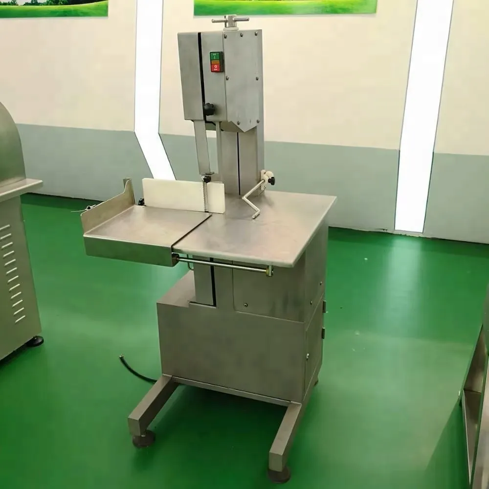 Industrial vertical bone saw machine for cutting frozen beef, pork and fish in meat processing plants and slaughterhouses