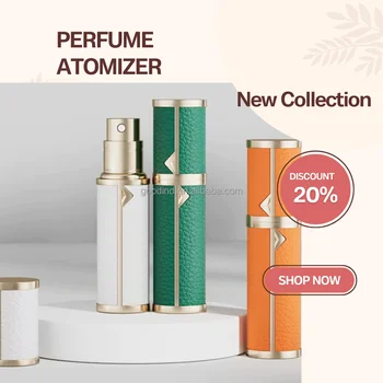 Cosmetic Packaging Leather Perfume Atomizer Bottle 5ml Refillable Pocket Sized Mini Travel Perfume Atomiser