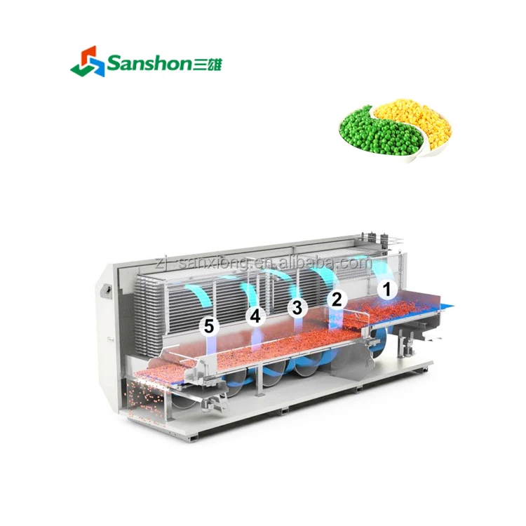China Quick Fast Freeze Freezing Machine for Beans Peas