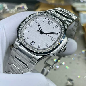 New 2026 Hot Selling Business Retro Watch 904L Stainless Steel case Moissanite Bezel Calendar Waterproof Mechanical Diving Watch