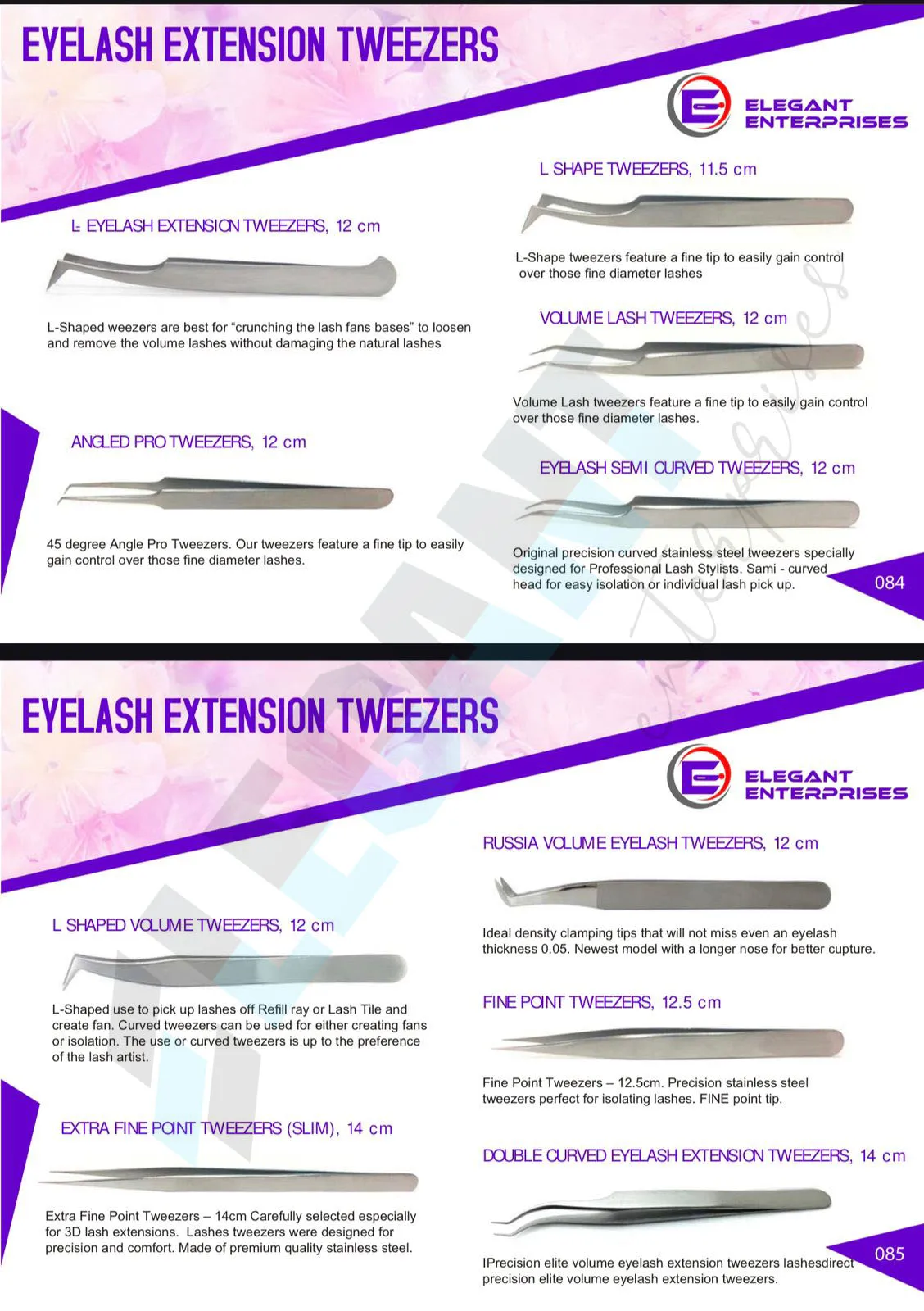 Hello Kitty Tweezers Pink Powder Coating Sliver Point High Quality