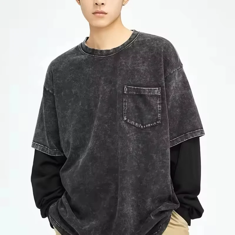 Men Vintage Heavy Weight T Shirt Double Layered Dtg Printed 250 GSM ...