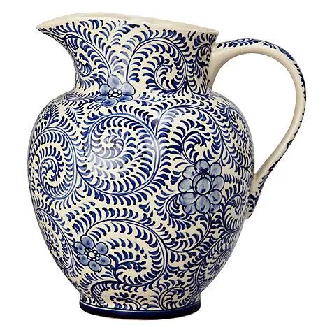 DURABILITY  Classic Design Polyester Resin Water Jug Resin Texture with Aqua Apricot Swirl Pattern for Kitchen Christmas Gifts