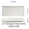 12" rectangular Plate (White)