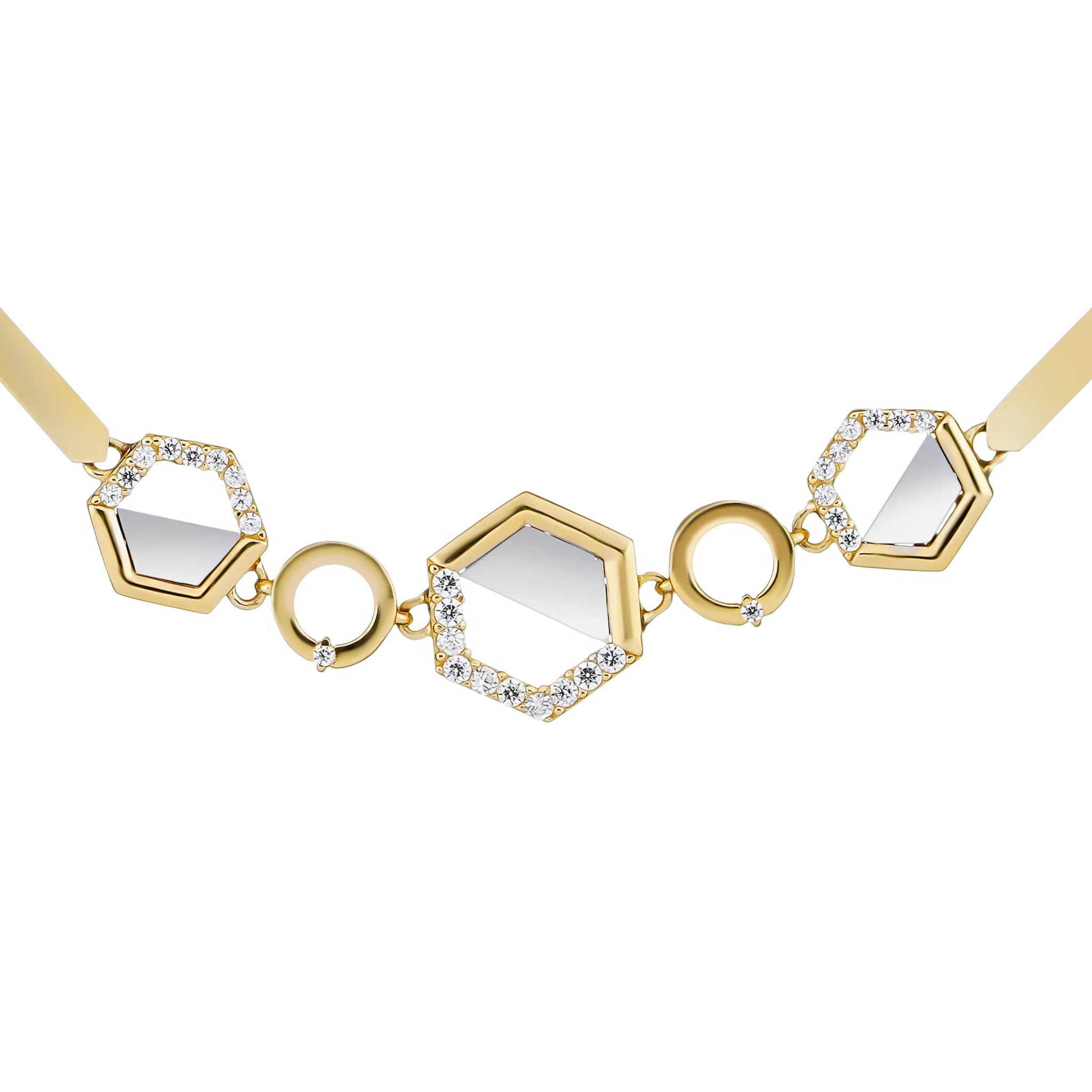 14k Gold Fine Jewelry Bracelets & Bangles For Woman Yellow Gold & White