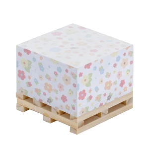 2026 Customized Small Self-Adhesive Note Cube Promotional Wooden Pallet Paper Blocks Memopad Cubes