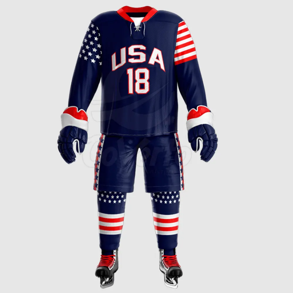 New Design Ice Hockey Jersey Uniform Plain Blank Durable Ice Hockey