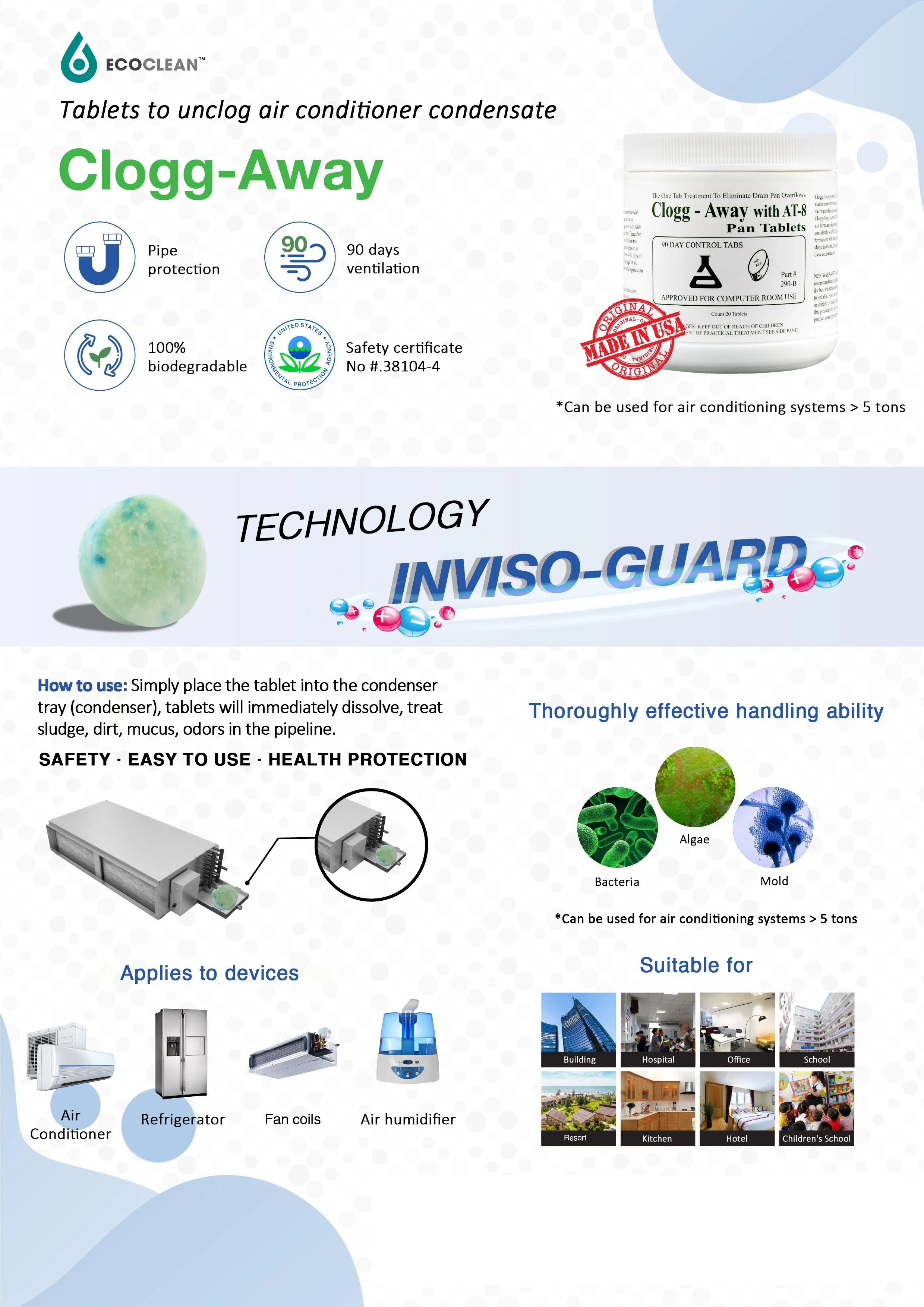 Customized Logo And Packing Air Conditioner Cleaning Tablets For