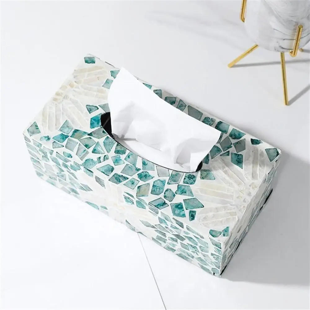 Eco Farmie MOP Tissue Box - Handmade Bone Inlay Storage
