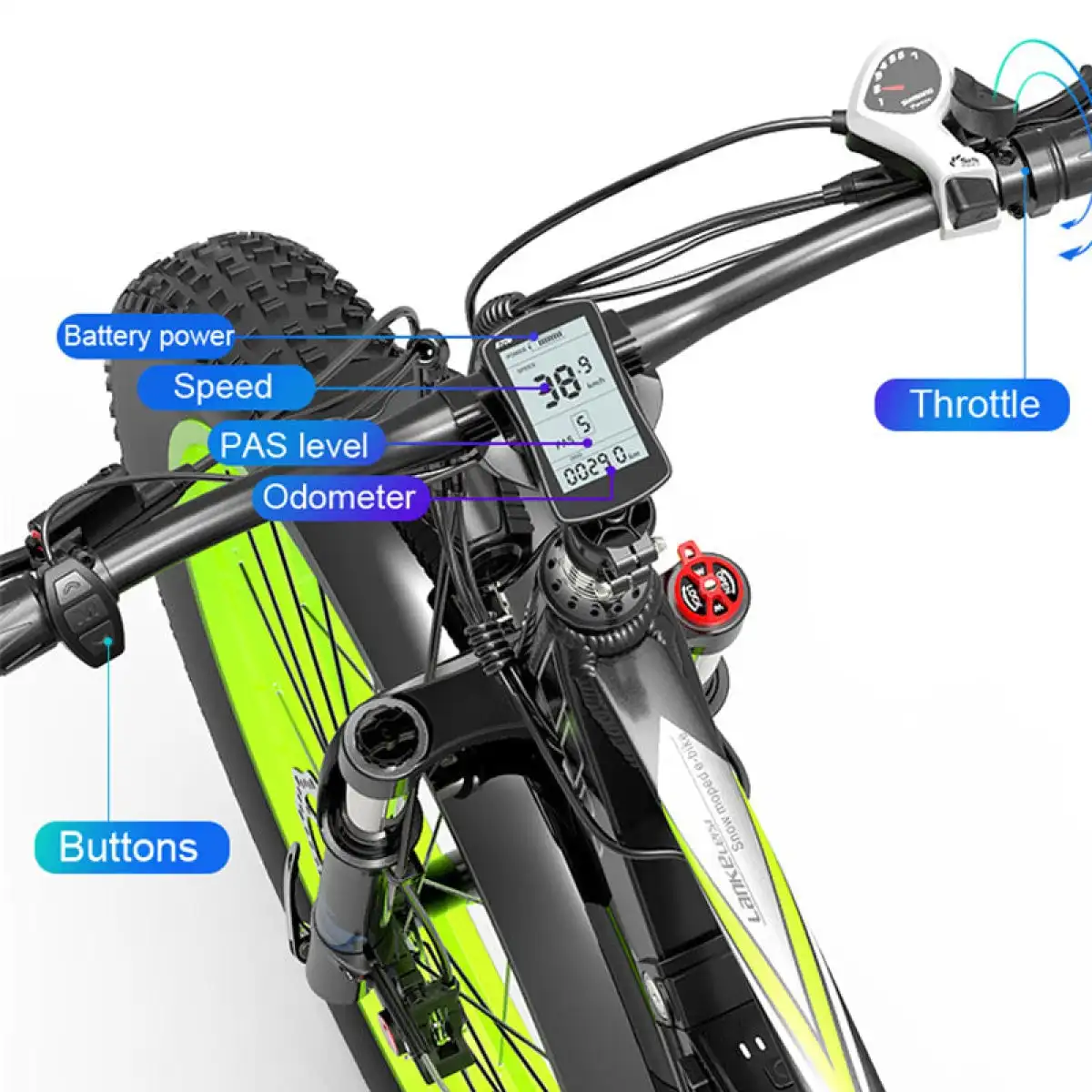LANKELEIS XC4000 48V Lithium Battery Electric Mountain Bike Aluminum Alloy Frame with Rear Hub Motor Fat Bike