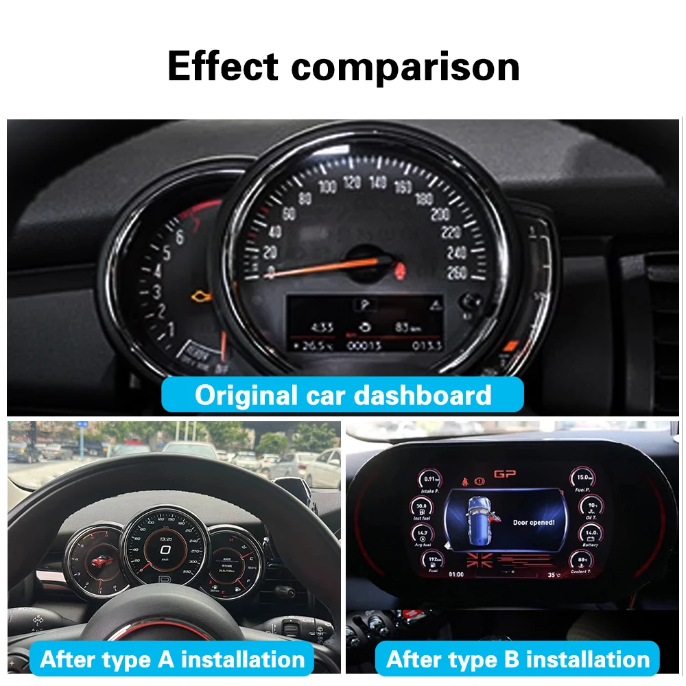 Krando Digital Cluster Instrument for BMW MINI Cooper F54 F55 F56 F60 2014 - 2023 LCD Dashboard Panel HD IPS Screen Linux System