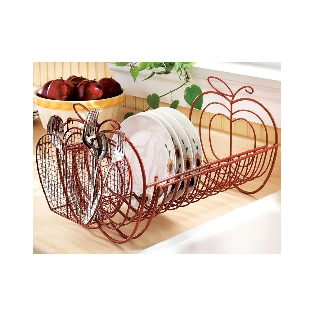 Metal Iron Wire Decorative Drainer Rack And Plate Storage Holder Kitchen Organizer Luxury Drainer 9873