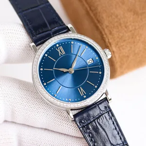 2026 New Blue Dial Genuine Leather Strap Business Men's Mechanical Watch Wristwatch Fashionable Trendy Casual Automatic Watch