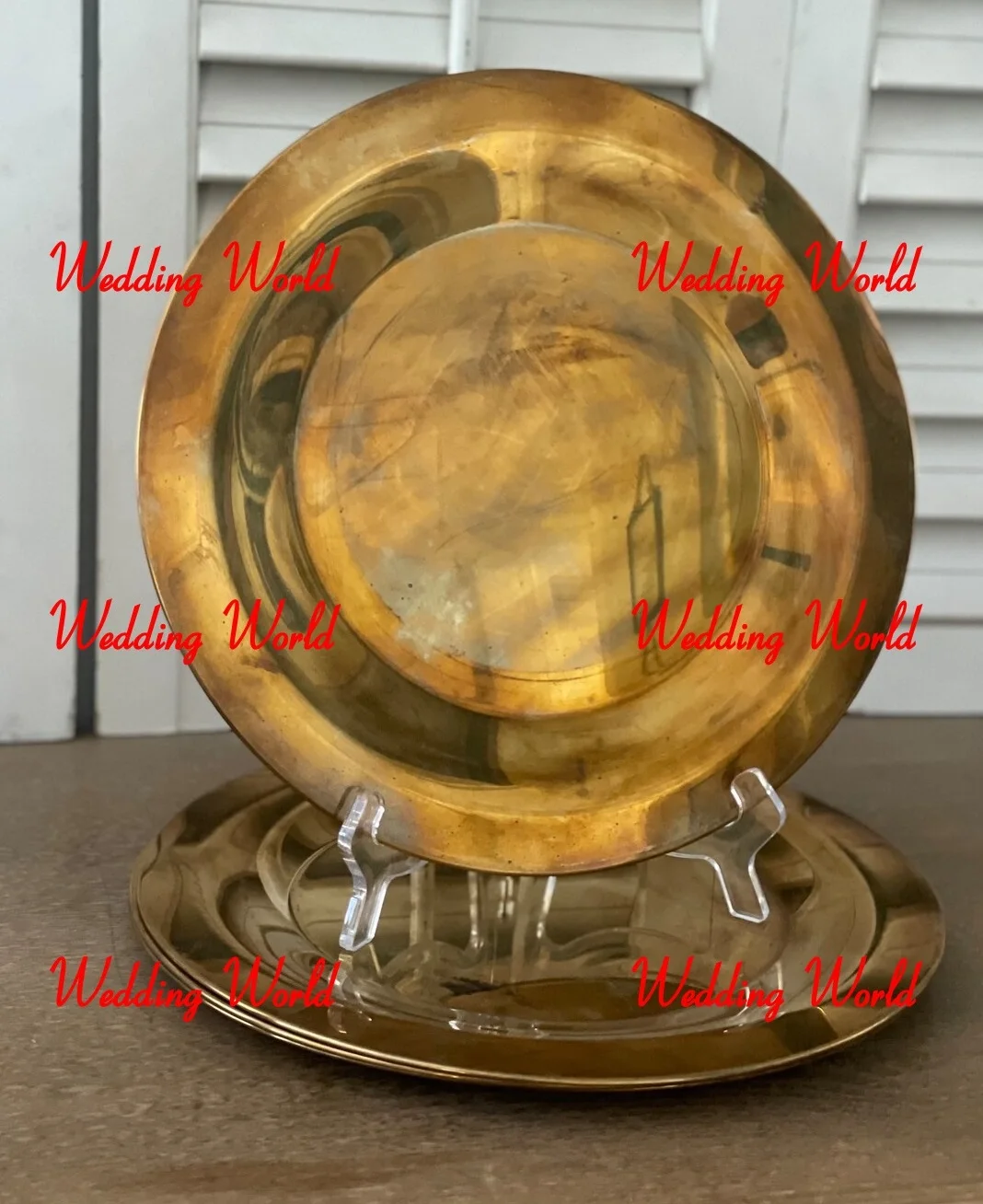 Border Design Metal Charger Plate Excellent Quality Handmade Under