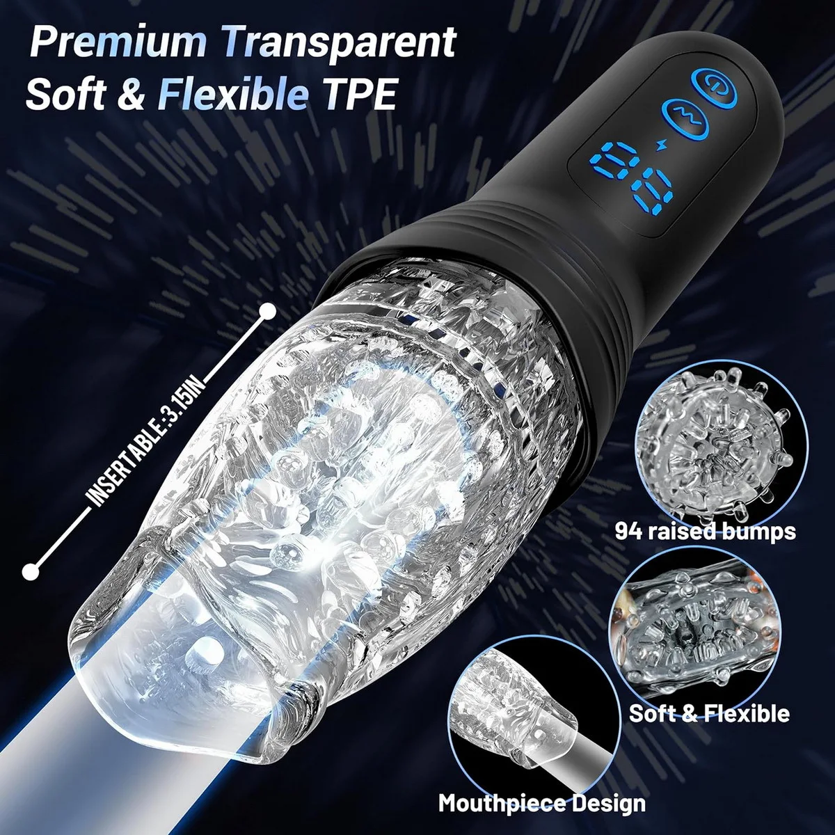 Retractable Thrusting Rotating Men Automatic Masturbator Cup Transparent Pocket Pussy Vibrating Male Stroker Adults Oral Sex Toy