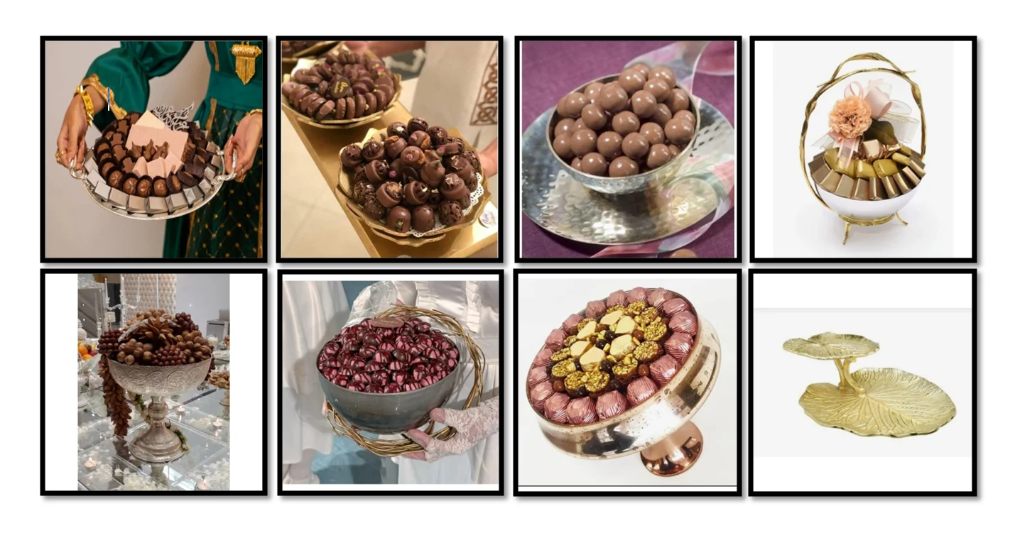 Elegant Modern Design Chocolate Dry Fruit Serving Dishes Premium