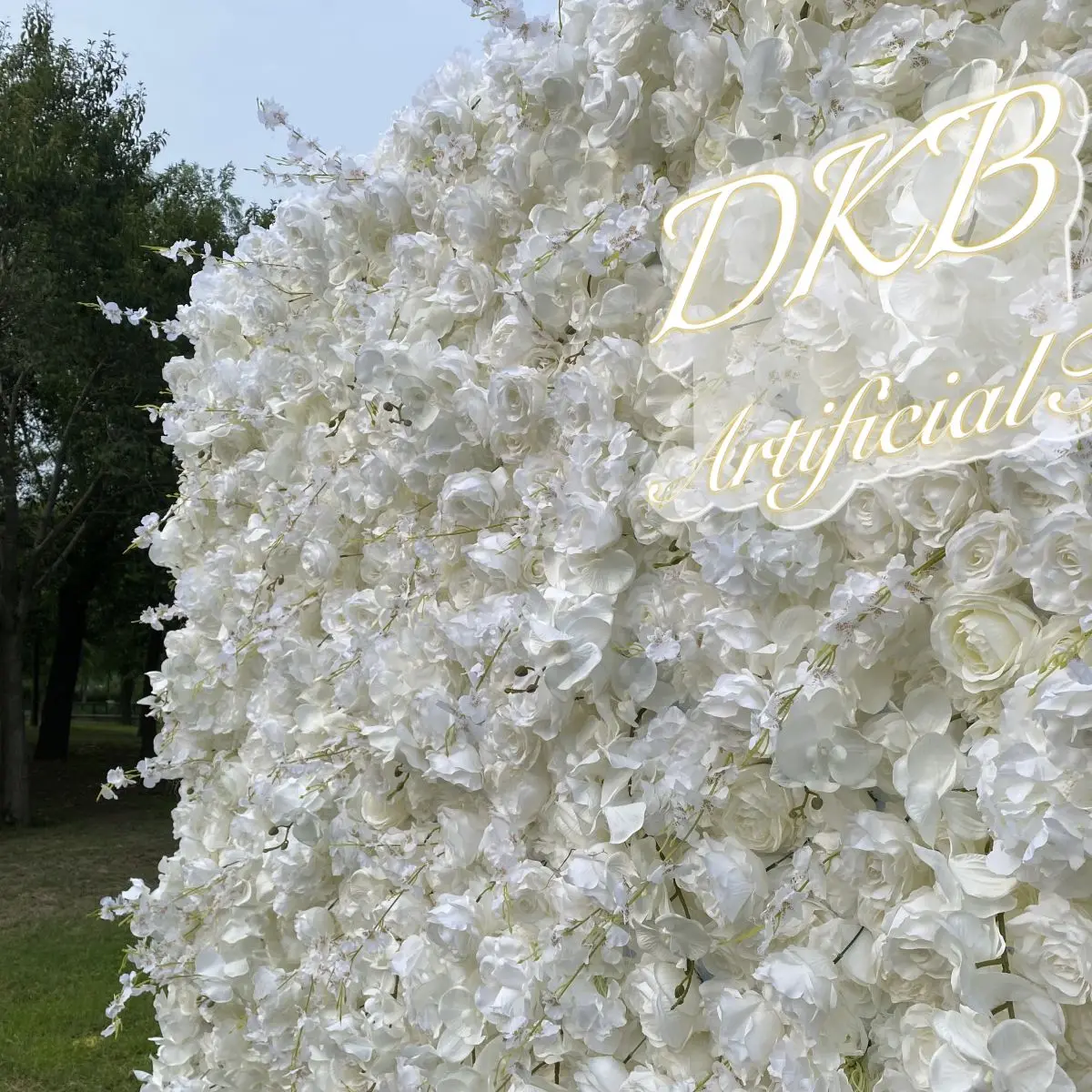 Artical Wedding White Flowers Curtain Background Shoot Flowers 3 Pieces ...