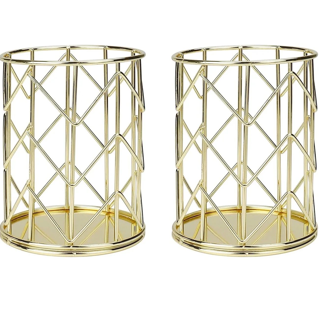 Customized Text Red Color Metal Pen Holder Best for Offices With Sizes of 8D X 8W 11H Centimeters