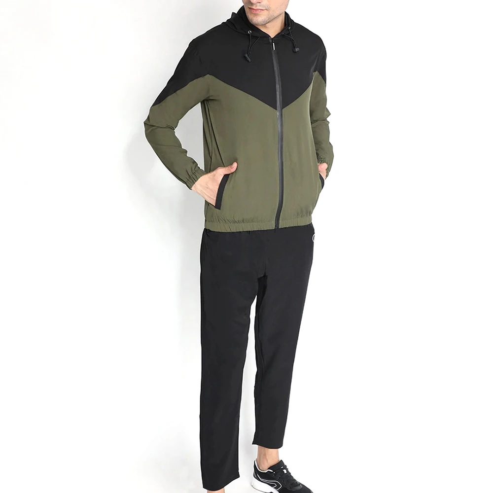 Black Olive-Green Color Tracksuit Customized Training Wears Men Track Suit