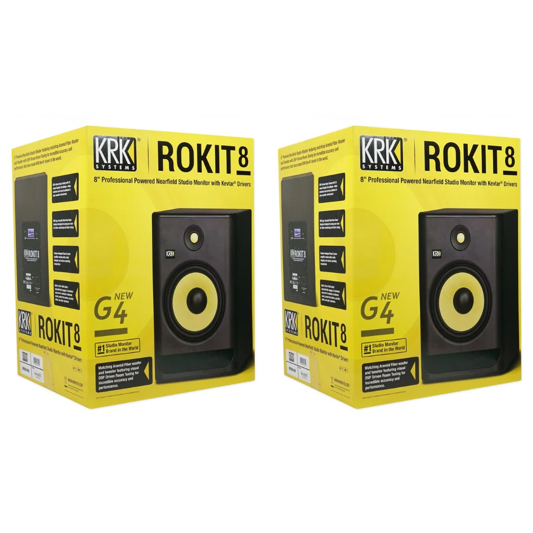 New Quality Krk Rokit 8 Gen 4 Rp8g4 Powered Studio Monitor Speaker 8 ...