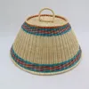 Beige naturel avec rayures multicolores (teal/bleu, orange, rouge)
