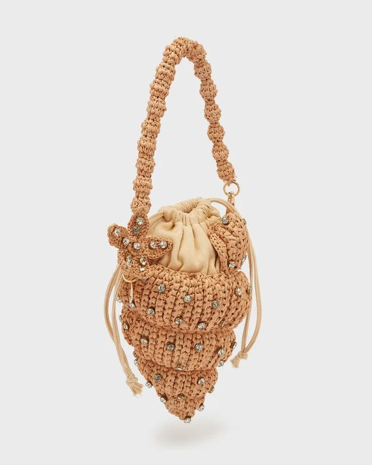 Seashell Shape Raffia Paper Bag