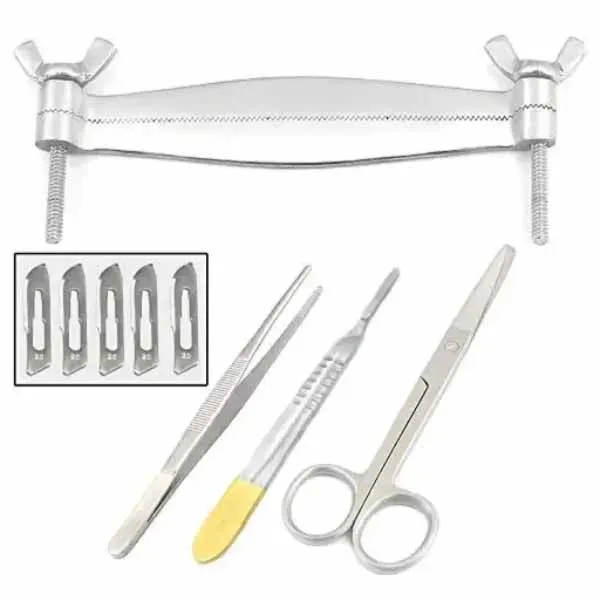Ear Cropping Clamp Curved Veterinary Instruments Stainless Steel Silver