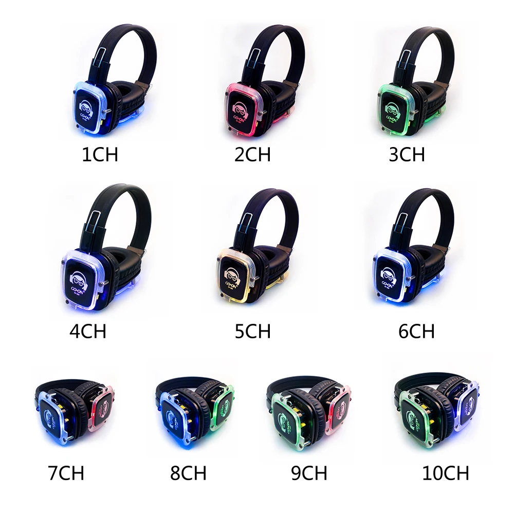 10 Channels Silent Disco Wireless Foldable Party Headphones