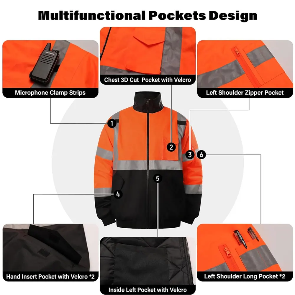 Safety Jacket Reflective Waterproof Working Safety Jacket Low Moq High