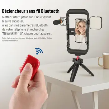 NEEWER PA004 HANDHELD SMARTPHONE VIDEO CAGE RIG WITH LIGHTING&MICROPHONE&TRIPOD KIT detail image